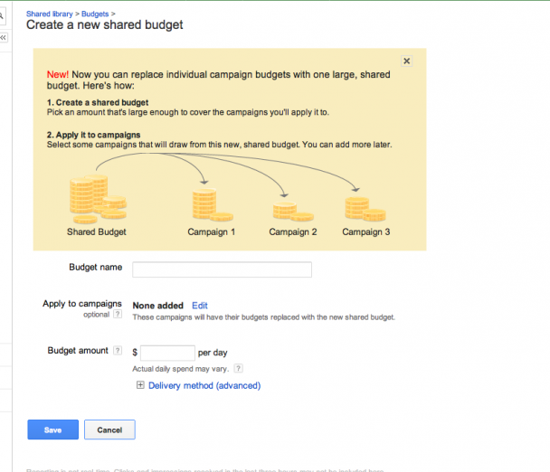 Google AdWords "Shared Budgets"