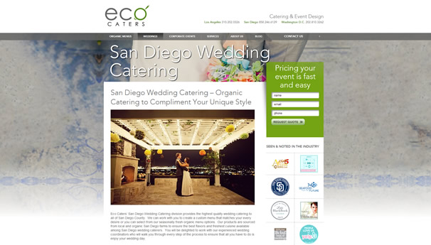 San Diego wedding catering